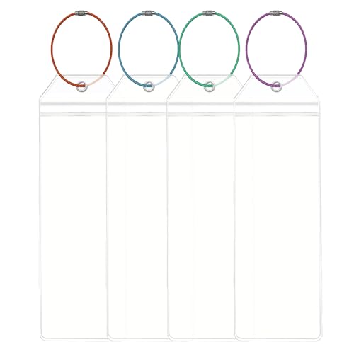 4PCS Cruise Luggage Tag Holder - Waterproof Travel Tags - Clear Suitcase Tags - Zip Seal & Steel Loops - Luggage Accessories for Cruise Ships & Travel