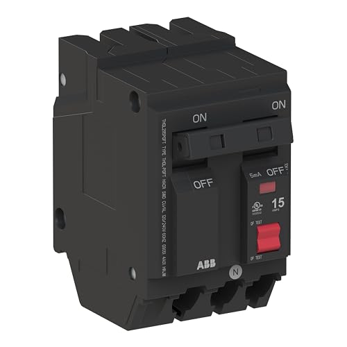 ABB Q-Line® THQL2115PGFT Ground Fault Circuit Breaker • 15 Amp Double-Pole Breaker • GFCI Protection • 120/240 VAC • 10 kAIC Interrupt Rating • Plug-On Neutral Breaker for Load Centers by ABB - Image 3