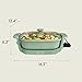 bella Make & Take Electric Skillet, Fits-anywhere™ kitchenware, EverGood™ Ceramic Coating, Adjustable Temperature & Dishwasher-Safe Tempered Glass Lid, Cast Aluminum Base, 1200 Watt, Seaglass