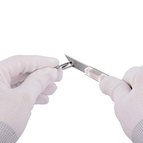 FOSHIO 30 Degree Snap Off Universal Art Knife Replacement Blades, High Hardness Carbon Steel Material, Auto Vinyl Wrap Office Cutter Craft Knife Sharp Blades, Pack of 100