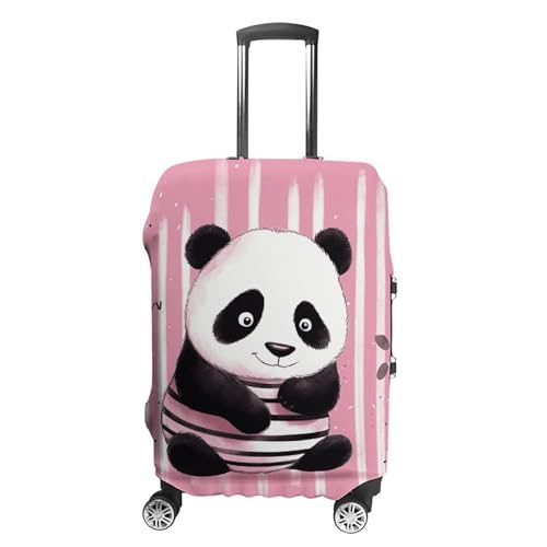 Travel Luggage Cover Suitcase Protector Striped Panda Elastic Washable Stretch Suitcase Protector Anti-Scratch Travel Suitcase Cover Fit 18-32 Inch Luggage