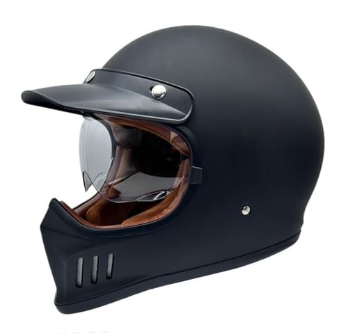 Casques Intégraux Vintage avec Visière, Casque De Moto Cross Homologué ECE, Casque De Moto Jet, Casque Moto Ouvert De Moto pour Homme Femme, Adulte Face...