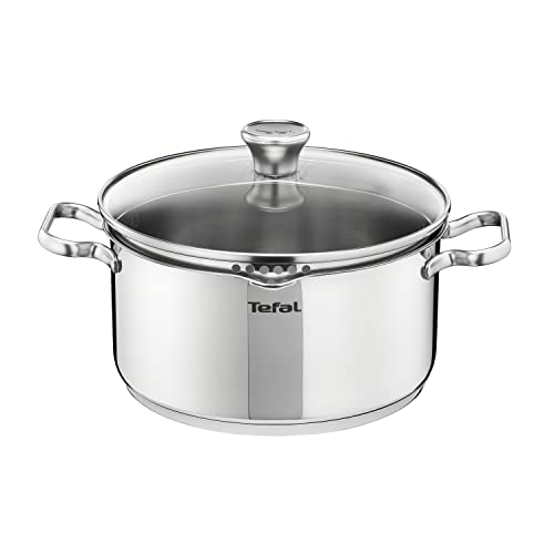 Tefal Duetto Faitout 16 cm + couvercle, Couvercle filtrant astucieux, Garantie 10 ans, Acier inoxydable 18/10, Faire bouillir, Mijoter, Base 3 couches, Induction A7054265