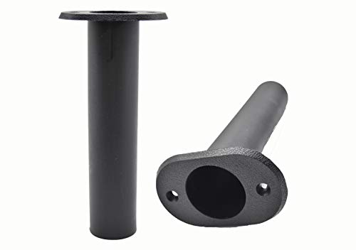Marine City 90 Degree Black Abs Plastic Flush Mount Fishing Rod Holder (8 Inches X 1-1/2 Inches) For Boats – Kayaks – Yachts (Pack Of 2) #TOP3