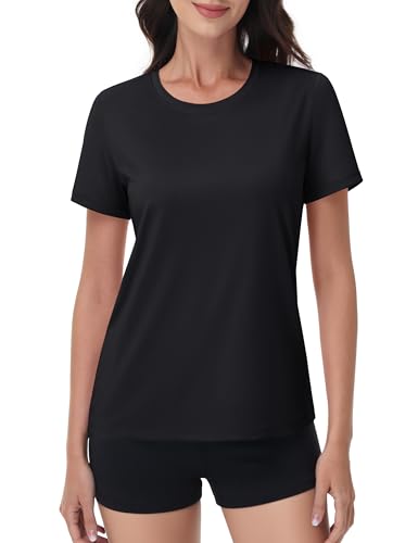 MAGCOMSEN Women's Short Sleeve Shirt UPF 80+ Sun Protection T-Shirts Quick Dry Workout Gym Running Tops
