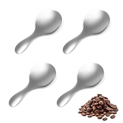 ​​4 pcs Stainless Steel Teaspoons Short Handle - Coffee Tea Desserts Spoons​ ​Mini Spoons for Kitchen Dining Baking - Stainless Steel Coffee Tea Dessert Spoons​