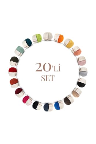 Premium Amigurumi Ipi Punch (panç) Baby Soft Cotton 50 g 20'li Örgü Ip Set24