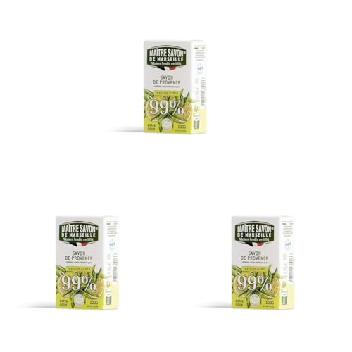 Maître Savon de Marseille - Savon de Provence Verveine Citron - 99% d'origne naturelle (Lot de 3)