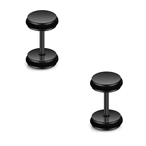 Ruifan 18G Mix Size Stainless Steel Faux Gauges Ear Plugs Tunnel Earrings Stud for Mens Womens 4-10mm 4Pairs3