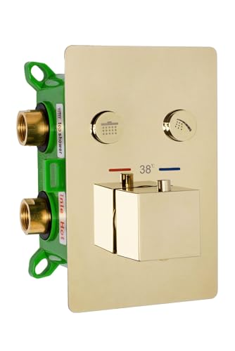 Rea Fenix Davis L.Gold Box Incasso Set Doccia Sistema Doccia In Ottone Per Bagno (Oro) - 2