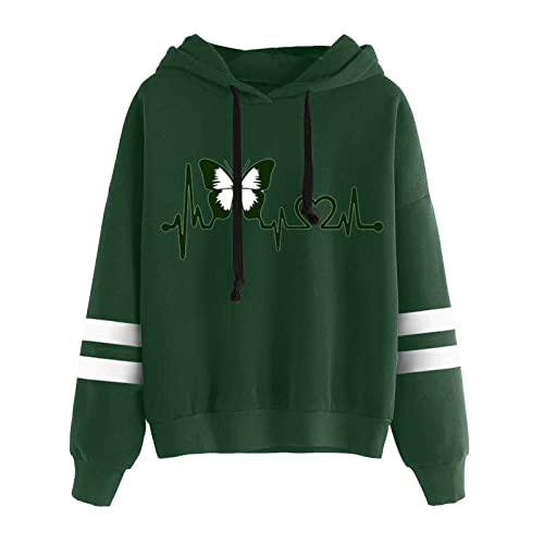 Sweatshirt Damen Baumwolle Gedrucktes Muster Sweatshit Pulli Kapuzenpulli...
