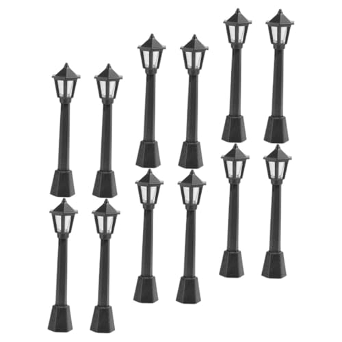 GALPADA 12個 ミニストリートライト 模型灯 製 軽量コンパクト 微景観用 ミニチュア街灯 ドールハウス飾り ガーデニングアクセサリー 向けお