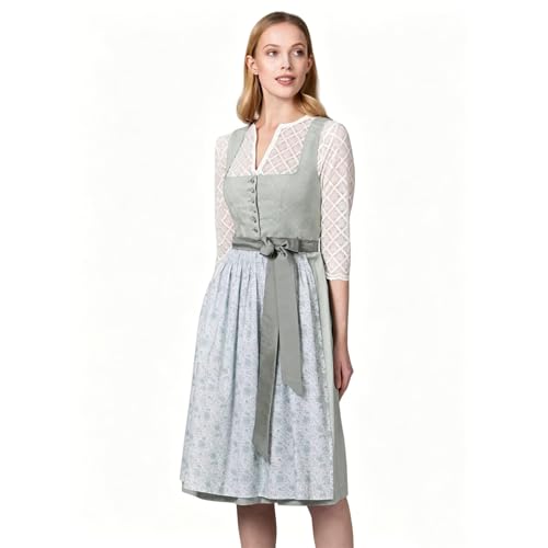 Robe traditionnelle dirndl longueur midi style moderne et rétro couleur grise taille S - 5