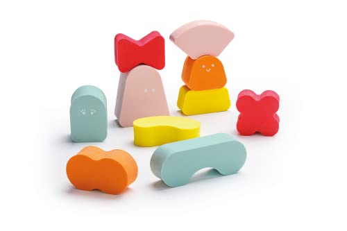 Quut - Blokki - My First Soft Balance Game - Coral Pink - Baby - Stimulates Motor Skills