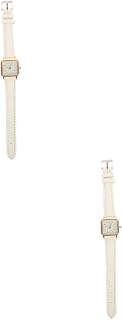 2 Peças Relógio Relojes Para Mujeres Correa Para Mujer Decoração Moderna Com Pulseira De Aço Inoxidável Ornamento De Pulso Ajustável Número Decorar Pulseira Feminina Vidro Branco