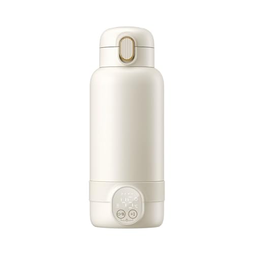 Calentador de biberones portátil para bebés, capacidad de leche de 500 ml, pantalla de temperatura ajustable, diseño de asa, hervidor a prueba de fugas, calentador infantil