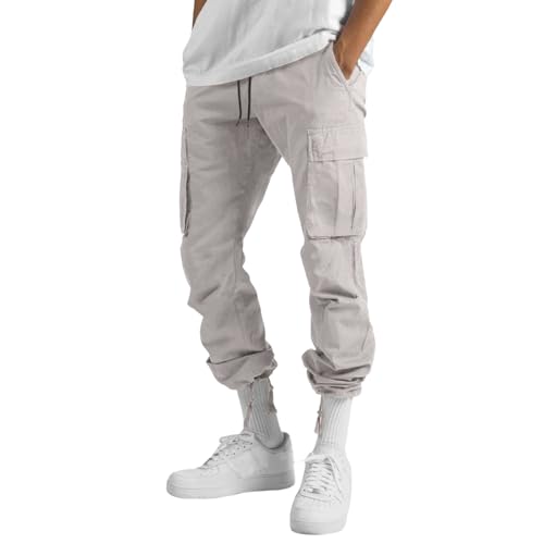 Men's Casual Cargo Pants Workout Joggers Stretch Sweatpant Hiking Drawstring Tactical Pants Baggy Sweatpants Men2