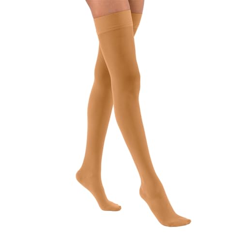 Image of JOBST UltraSheer Thigh-High Compression Stockings for Women - Closed Toe - Silicone Dot Band - Medical Compression 20-30 mmHg - For Varicose and Spider Veins - Helps Prevent Swelling