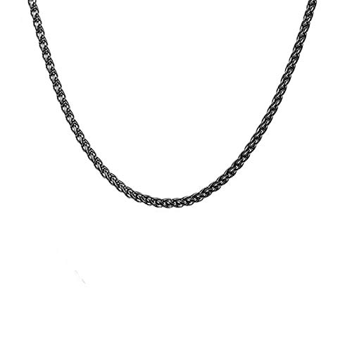 Daesar Collar Cadena Negro Hombre Cadena Spiga Collar Cadena Hombre Acero Inoxidable...