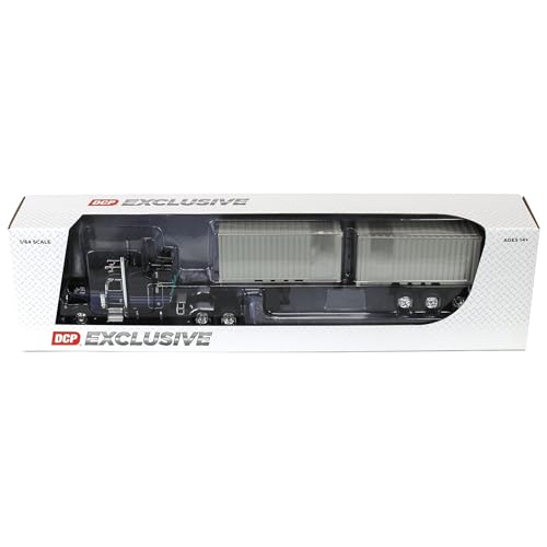 Camión Peterbilt 389 Negro 1:64 con Contenedores miniatura 5