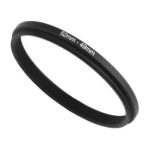 52mm to 49mm Step-Down Ring Filter Adapter,for All Brands UV ND CPL, Metal Ring Step-Down Rings Adapter Filter (52mm-49mm)
