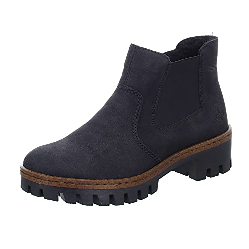Preisvergleich Produktbild Rieker Damen Stiefeletten 75772, Frauen Chelsea Boots, Winterstiefeletten Frauen weibliche Lady Ladies feminin,schwarz / schwarz / 01,38 EU / 5 UK
