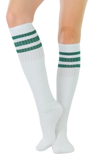 Image of ToBeInStyle Unisex Knee High Cotton Tube Athletic Thick Socks w /Stripe Top