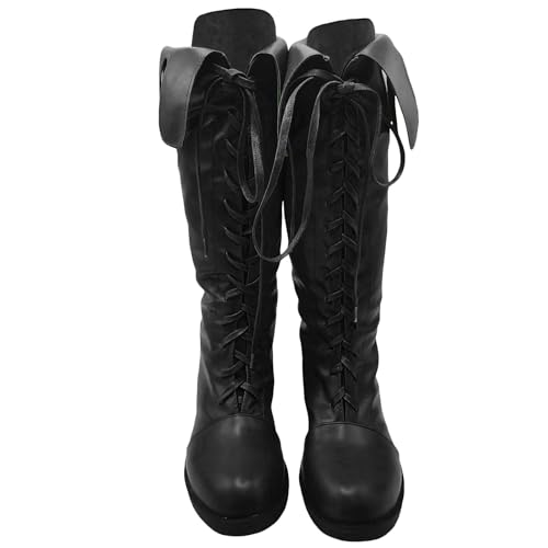 Medieval Pirate Boots Men's Renaissance Halloween PU Leather Costume Boot Gothic Cosplay Shoes4
