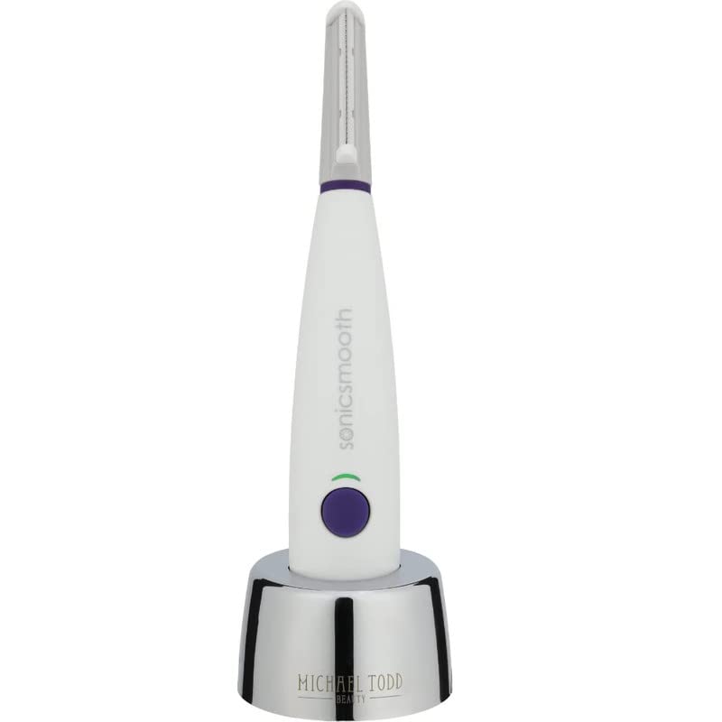 Michael Todd Beauty - Sonicsmooth - Dermaplaning Tool - 2 in 1 Women’s Facial Exfoliation & Peach Fuzz Hair Removal System with 7 Weeks of Safety Edges