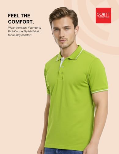 Image of Scott International Cotton Polo T Shirt | Collar Tshirts | Half Sleeves Plain T Shirt | T-Shirt |Tshirt for Men Stylish | Men's Tshirt