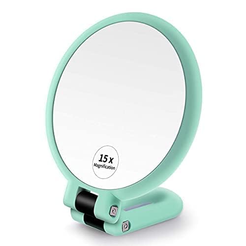 BANIRA Magnifying Hand Held Mirror,Double Side Folding Makeup Mirror with with Adjustable Handle, Portable Travel Makeup and Shaving Glass (Multicolor)-image-43