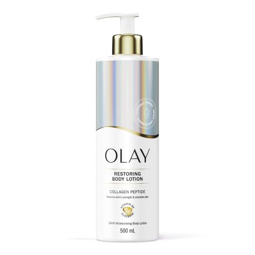 Olay Collagen Peptide Loción Corporal Restauradora. Crema Hidratante 24 Horas para el Cuidado de la Piel. Mejora la Elasticidad. Con Péptido de Colágeno, Vitamina B3 y Glicerina. De Uso Diario. 500 ml
