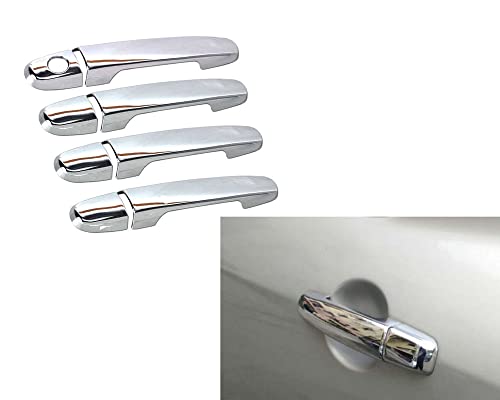 Image of Car Handle Latch Cover Scratch Guard Chrome Finish Front Rear Compatible for Maruti Ritz All Model Set of 4 Pieces