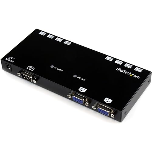 StarTech.com 492 ft. (150 m) VGA Over Cat5 Extender - VGA Extender - 8 Port Repeater - Cat5 - Video Over Ethernet, TAA (ST1218T)