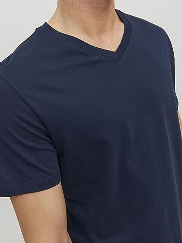 JACK & JONES Camisa Organic Basic SS con cuello en V para hombre