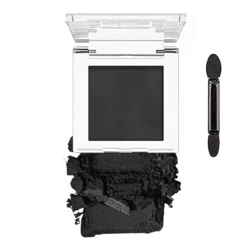Black Matte Single Eyeshadow Palette Highly Pigmented Long-Lasting Waterproof Pressed Powder Smooth Blendable Black Eyeshadows for Smokey Eye Makeup & Sensitive Skin
