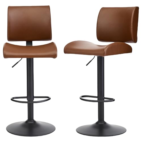Image of Adjustable Counter Height Bar Stools Set of 2 24 inch-33 inch for Kitchen Island