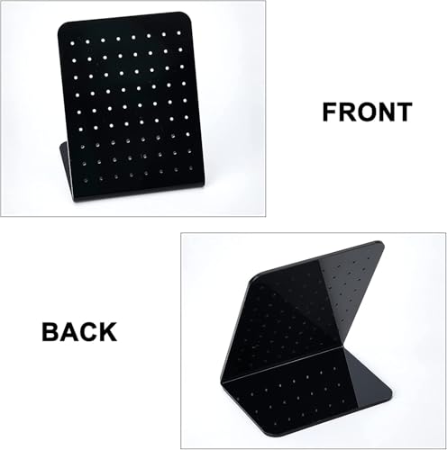 Image of Earrings Holder Acrylic Jewelry Display Rack Stud Earring Organizer for Woman Jewelry (72 Holes black Pack of 4)