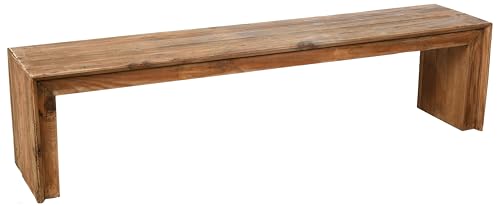 AUBRY GASPARD - Banc Pin Recyclé REWOOD - 175 x 38 x 43 cm - Livré Monté - Solide Élégant Salon Jardin - Assise Large Confortable - Idéal Décorations...