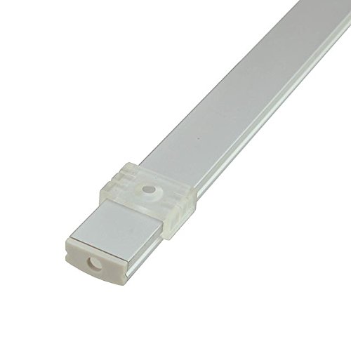 Aluminum Channel System with Cover, End Caps, and Mounting Clips, for LED Strip Installations, U-Shape, Pack of 5X 1m Segments, 1902-U