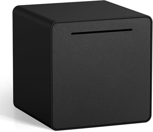 ALMEKAQUZ 4.7 Piggy Bank for Adults for 2025 Savings Must Break to Open Adult Piggy Bank for Cash Interactive DIY Assembled Unopenable Money Savings Box Black