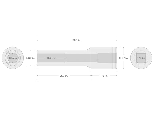 Image of TEKTON 1 /2 Inch Drive x 10 mm Deep 6-Point Socket | SHD23110