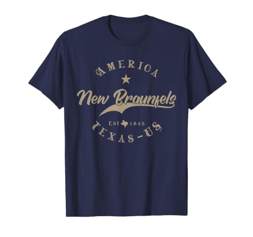 New Braunfels TX | Texas T-Shirt, Men, Navy Blue, Large