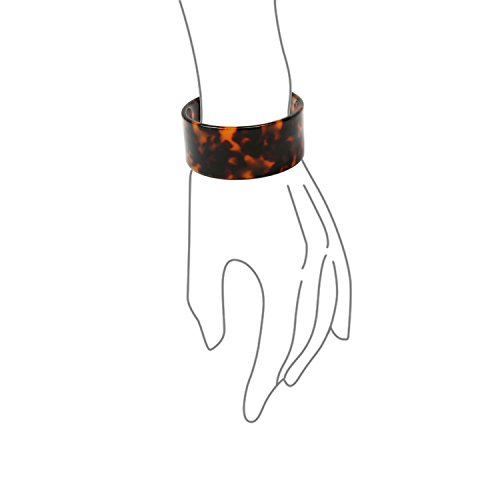 Bling Jewelry Fashion Statement Brown Golden Acrylic Marbled Leopard Tortoise Shell Wide Cuff Bangle For Women Teen #TOP3