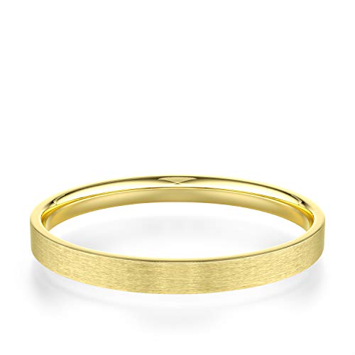 14k Yellow Gold 2mm Light Comfort Fit Brush Finish Flat Wedding Band3