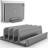 ZONKEE 2025年 全面シリコン保護＆六角レンチ内蔵 調整可能アルミ製ノートパソコンスタンド｜360°無死角・冷却機能・縦置き対応｜MacBook/Surface/iPad/スマホ 多デバイス対応