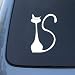 Stylized Cat Silhouette - Car, Truck, Notebook, Vinyl Decal Sticker #2641 | Vinyl Color: White