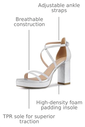 Image of CELLENZ Women Strappy Platform Heels: 3.4 Inch Comfort High Heels