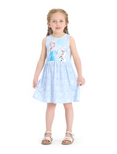 Image of Disney Minnie Mouse Princess Frozen Elsa Stitch Girls Dress Sleeveless & Short Sleeve Casual Summer Clothes Baby to Toddler