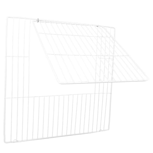 SHINEOFI Porta per gabbia per animali domestici in rete di ferro bianca fai da te con pannello ribaltabile crittografato, porta in filo metallico multiuso per gatti, cani, conigli, recinto per box per